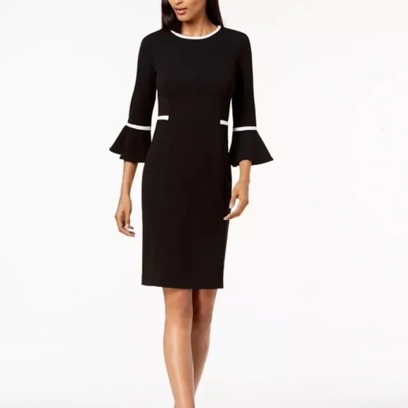 Calvin Klein Bell Sleeve Sheath Dress - Picture 1 of 5